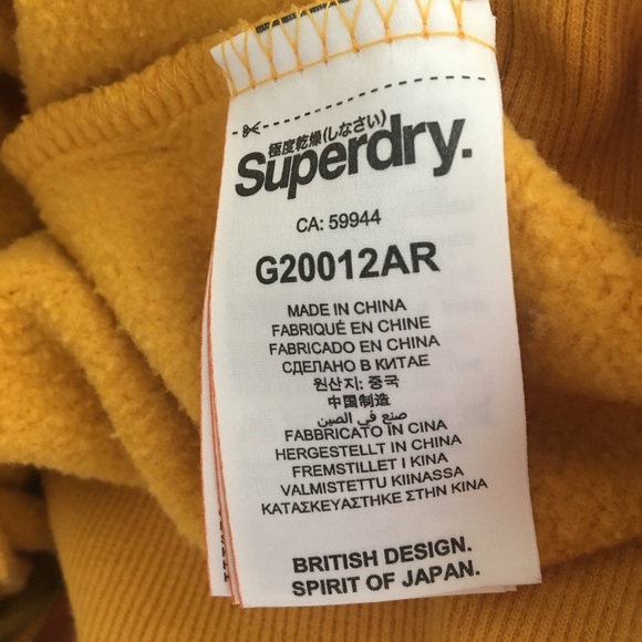 Superdry Crew Neck Sweatshirt in Mustard - Picture 8 of 8